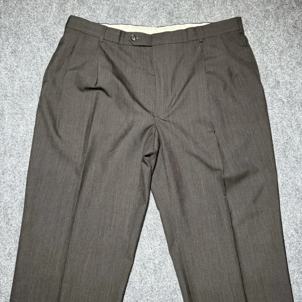 Brooks Brothers 346 Solid Dark Brown Dress Pants 100% Wool Men Fit 38x30